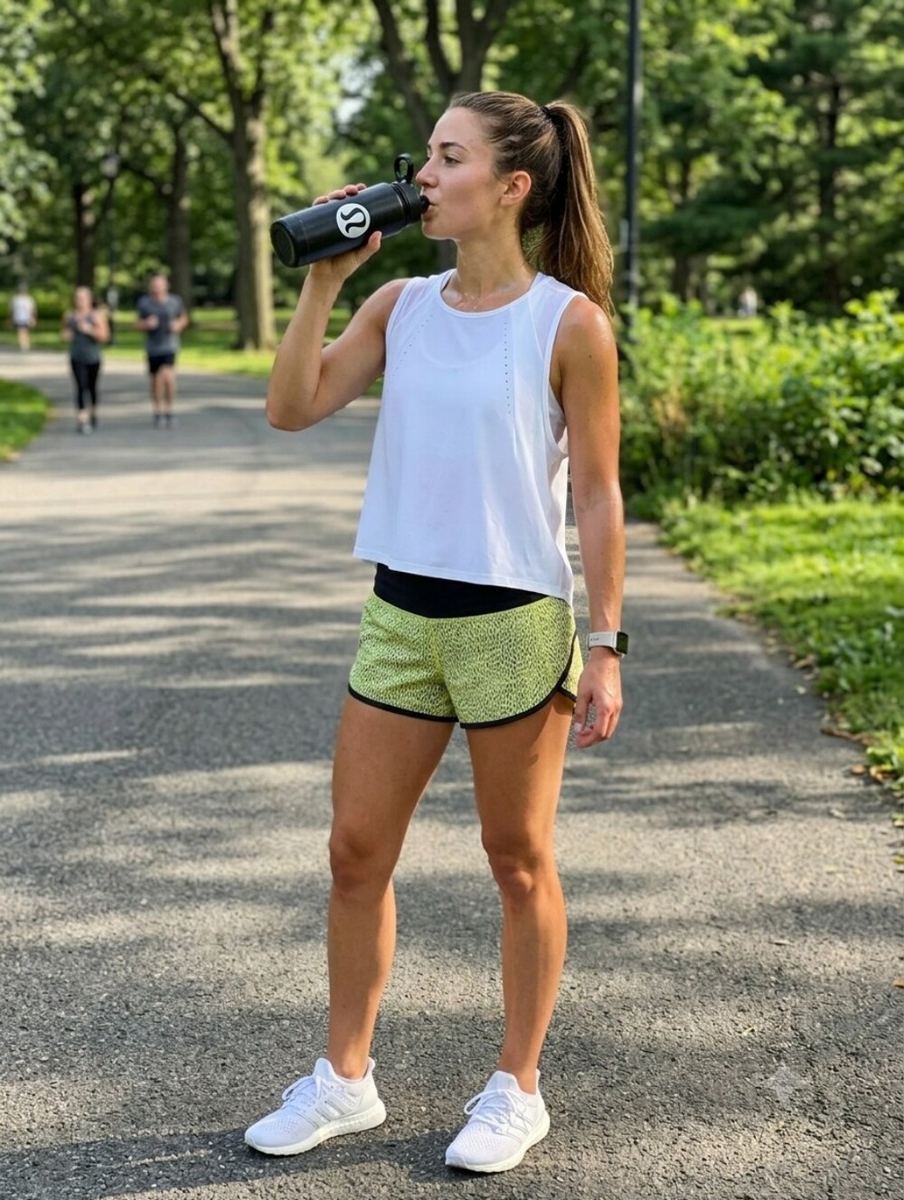 Lululemon Sculpt Tank Top 10 White Perforated Cropped Mesh Open Back Athletic
